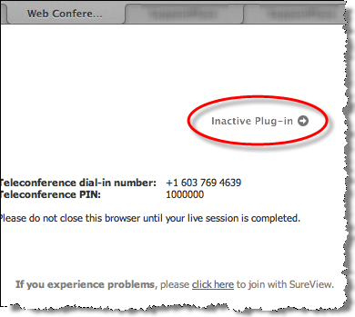 Inactive Java Plug-in